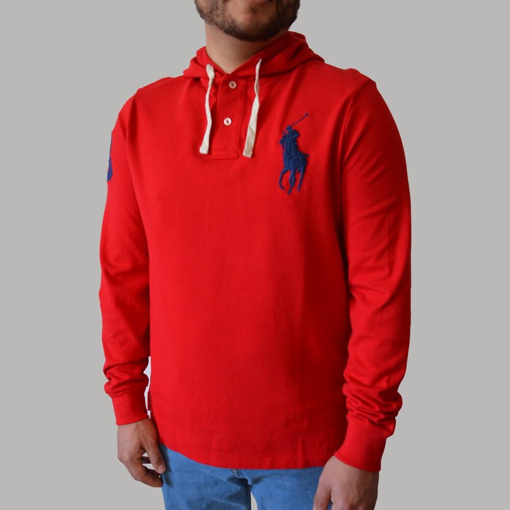 Polo Ralph Lauren Cotton Mesh Polo Hoodie Big Pony Rugby